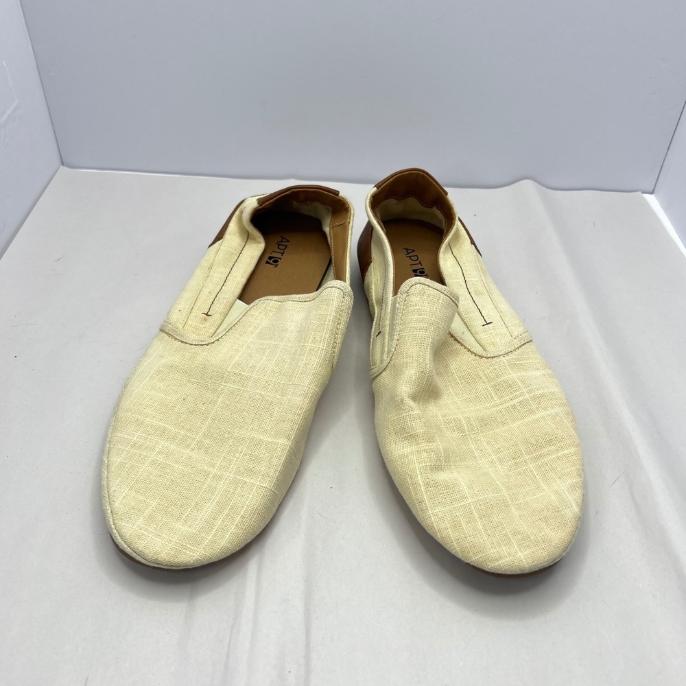 Apt. 9 Marlin Canvas Slip On Shoe Men 11 Beige Casual Breathable Loafers Summer